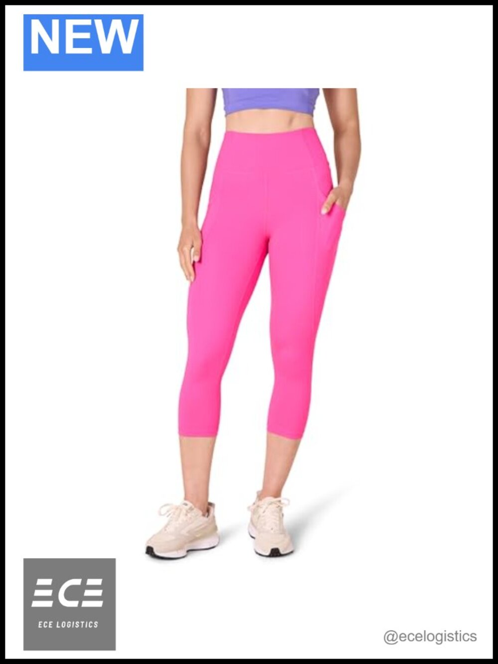 High Waisted Cropped Leggings with Pockets